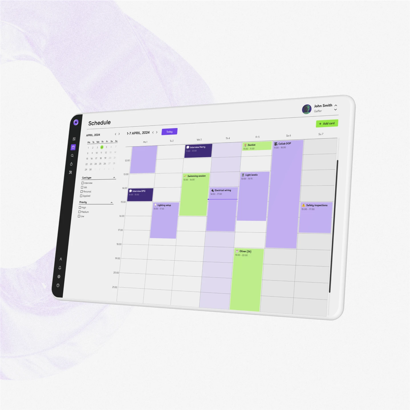 calendar mockup